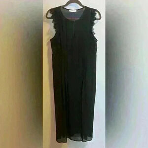 Gorgeous Axara Paris sheer  maxi dress with lace and pleated size medium